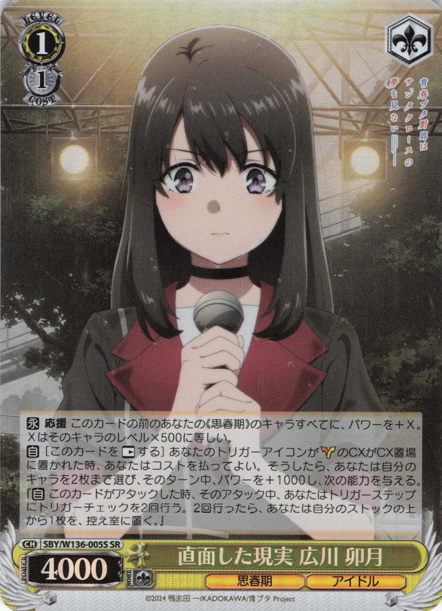 直面した現実 広川 卯月(SR)(SBY/W136-005S)